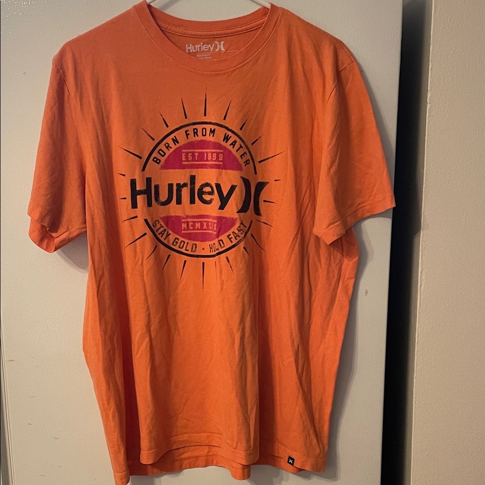Hurley Men’s Large Bold Orange Born From Water Graphic Tee